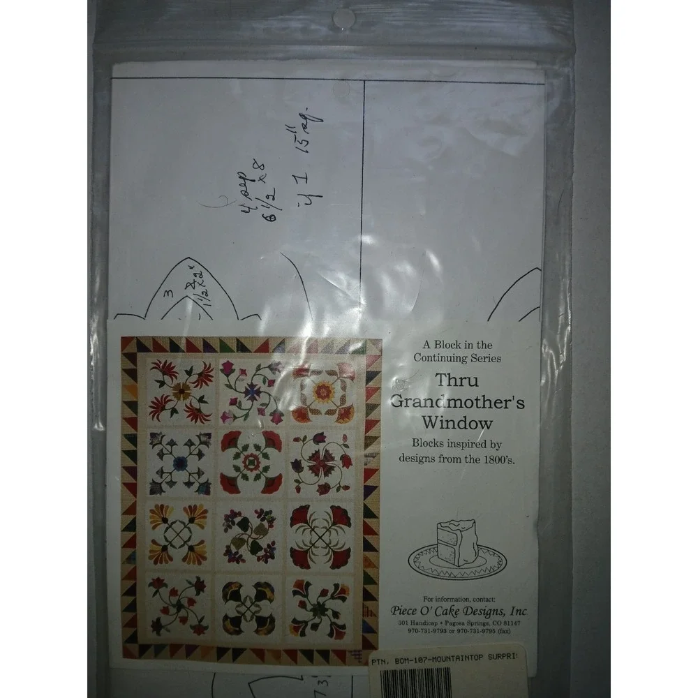Lot Of 4 THRU GRANDMOTHER'S WINDOW Patterns from Piece O' Cake Designs‎